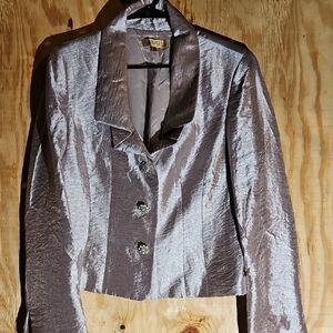 Kasper Shimmering Silver Blazer